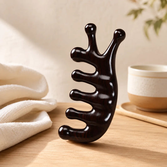SunoLuxe 7-Prong Wooden Scalp Massage Comb