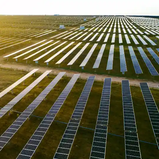 Sunoluxe ground-mounted solar power plant with high-efficiency photovoltaic panels for renewable energy generation