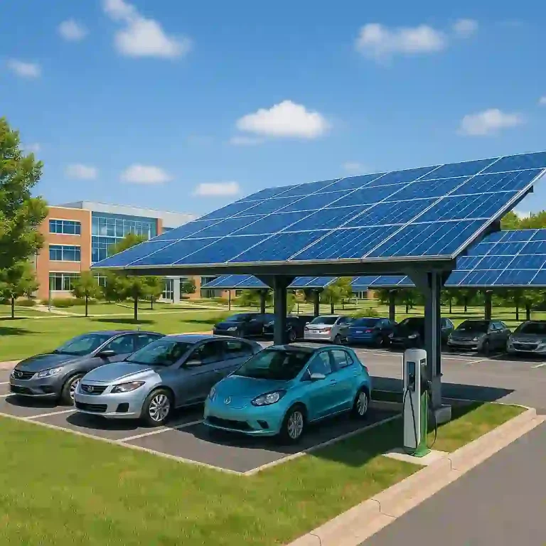 Solar Parking Lot with EV Charging Stations