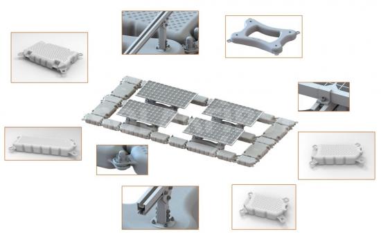 SUNOLUXE Floating Solar Mounting – PV Brackets for Industrial Ponds and Water Treatment Areas