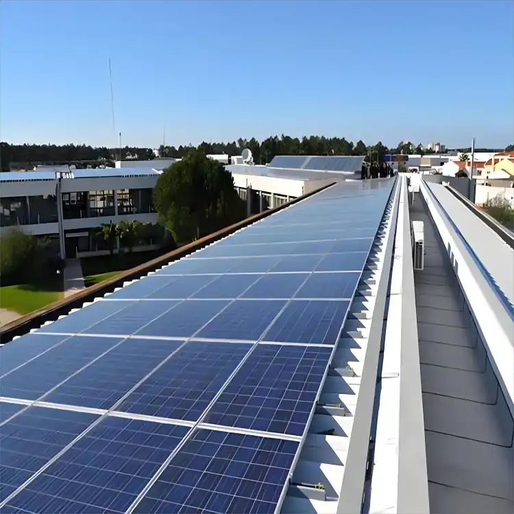 Sunoluxe industrial rooftop solar PV system for factories, maximizing roof space for clean energy