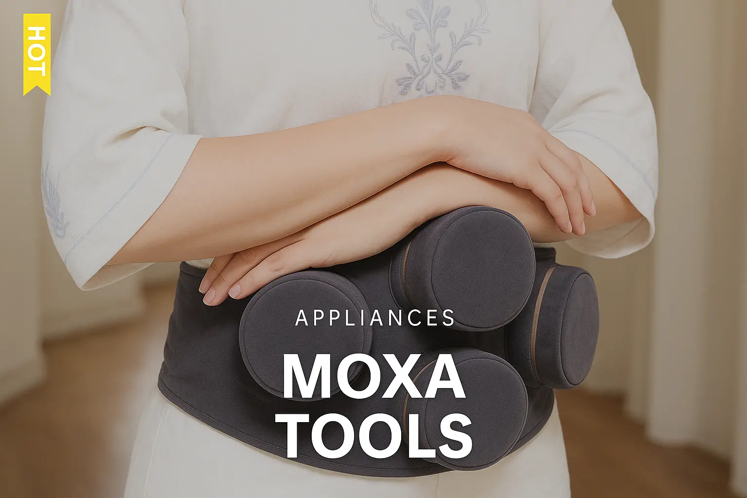 Professional moxibustion kit with moxa box, cups and sticks for pain relief therapy