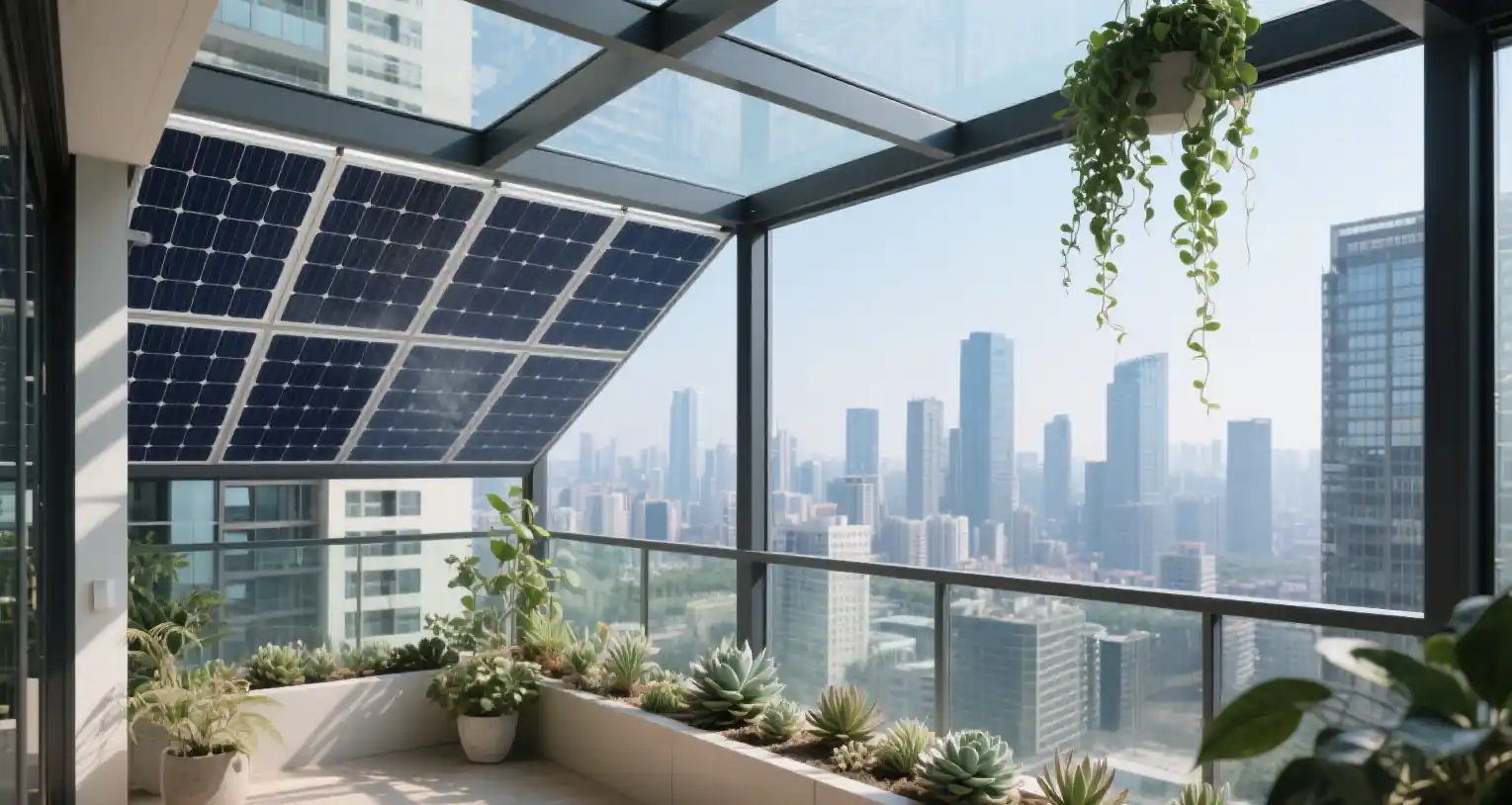SUNOLUXE Solar Glass Sunroom – PV Roof for Villas and Garden Houses