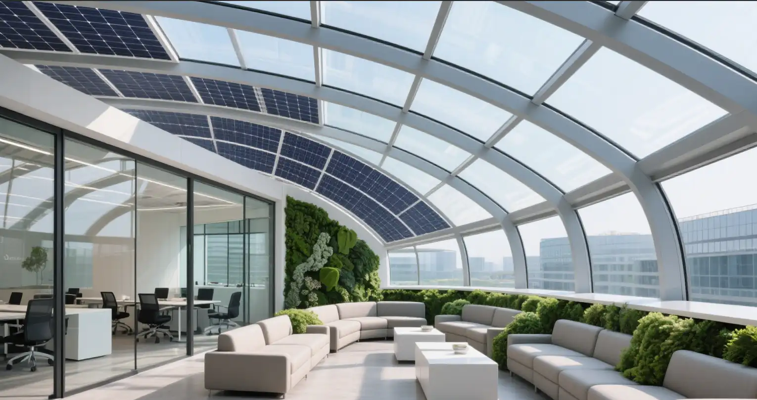 SUNOLUXE Solar PV Sunroom – BIPV Glass Structure for Sustainable Buildings