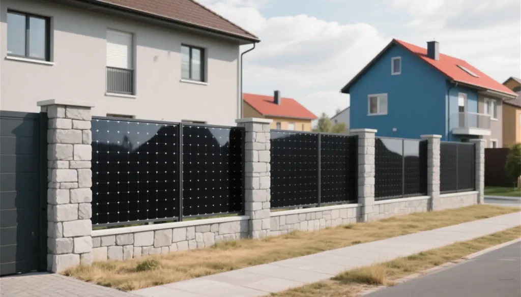 SUNOLUXE solar PV fence reducing carbon footprint with clean renewable energy