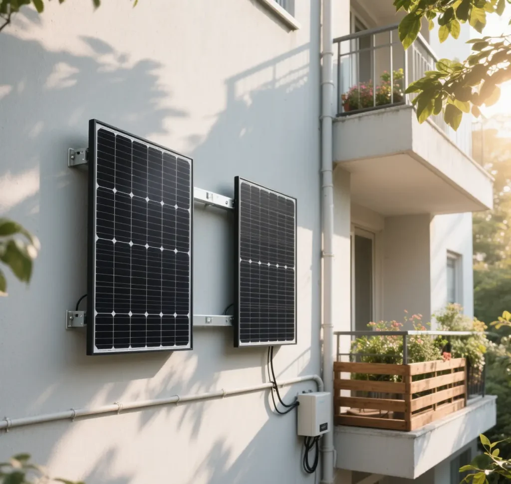 Balcony solar PV panels for home energy