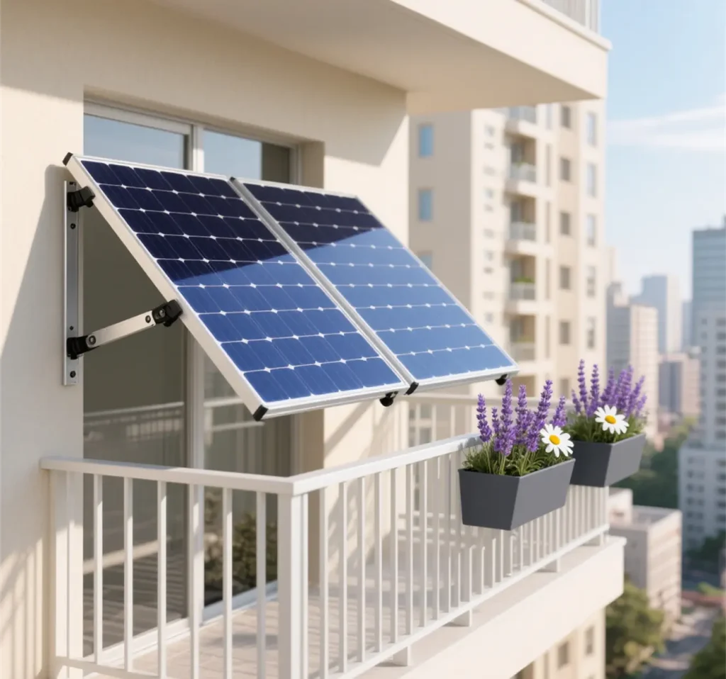 Small space balcony solar photovoltaic system
